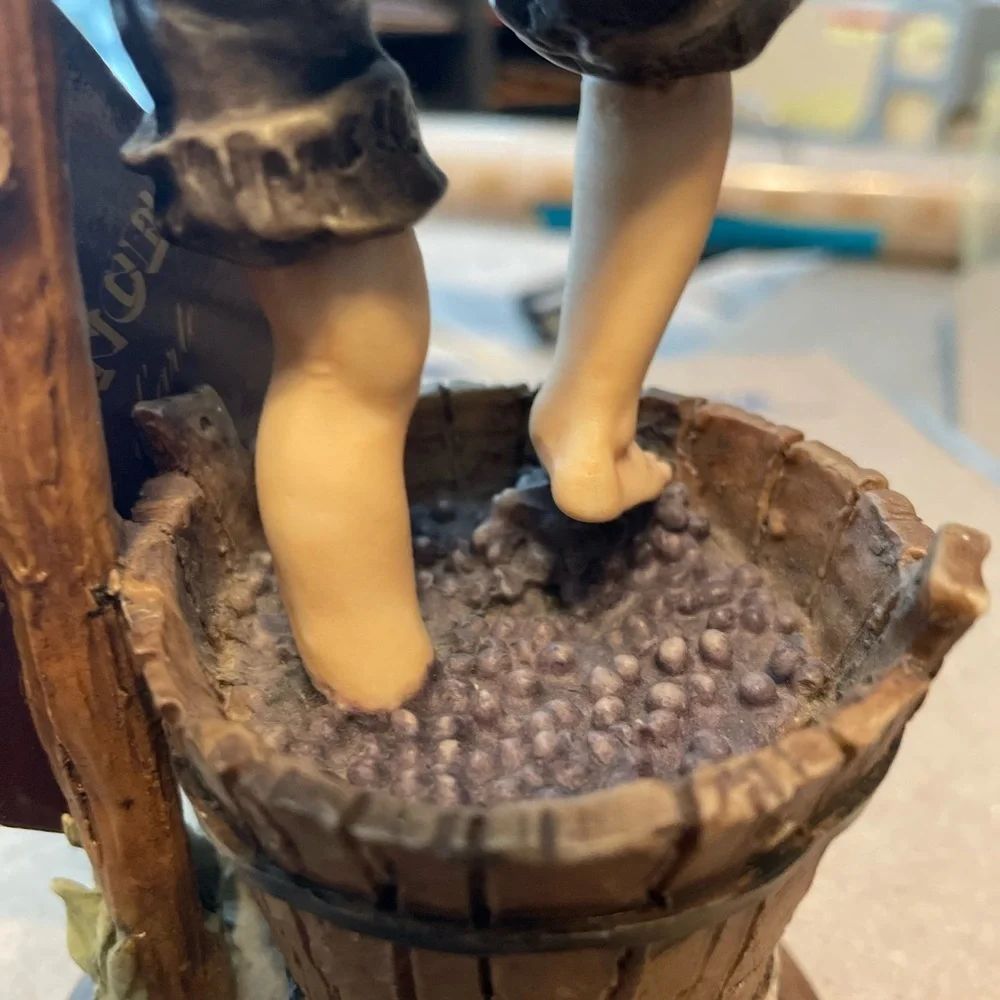 Giuseppe Armani Porcelain Figurine Boy Stomping Grapes Signed